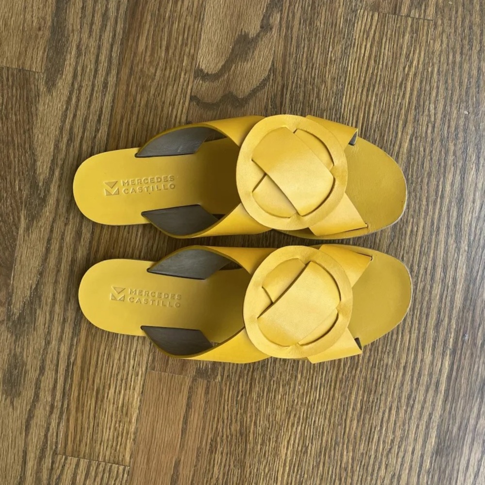 Yellow Leather Sandals